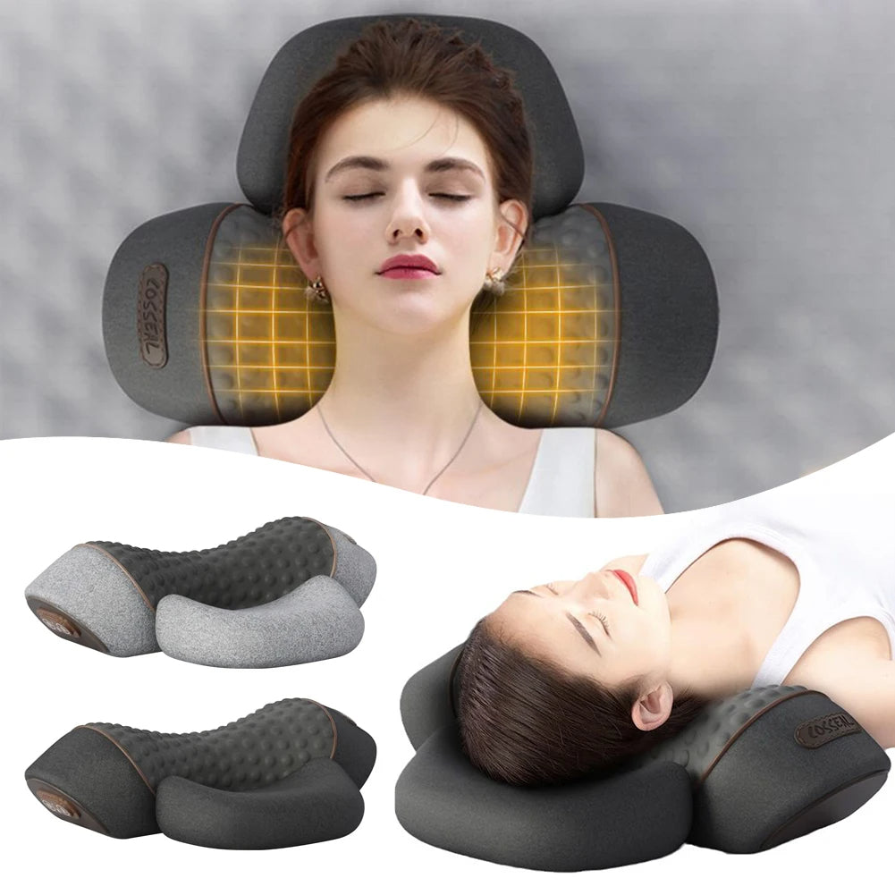 Electric Neck Massage Pillow – Deep Heat & Vibration Relief for Neck Pain
