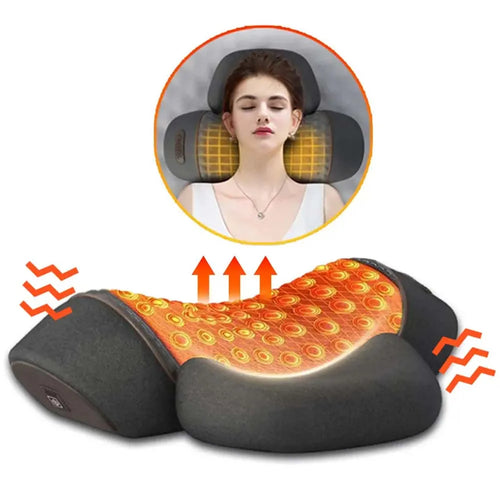 Electric Neck Massage Pillow – Deep Heat & Vibration Relief for Neck Pain