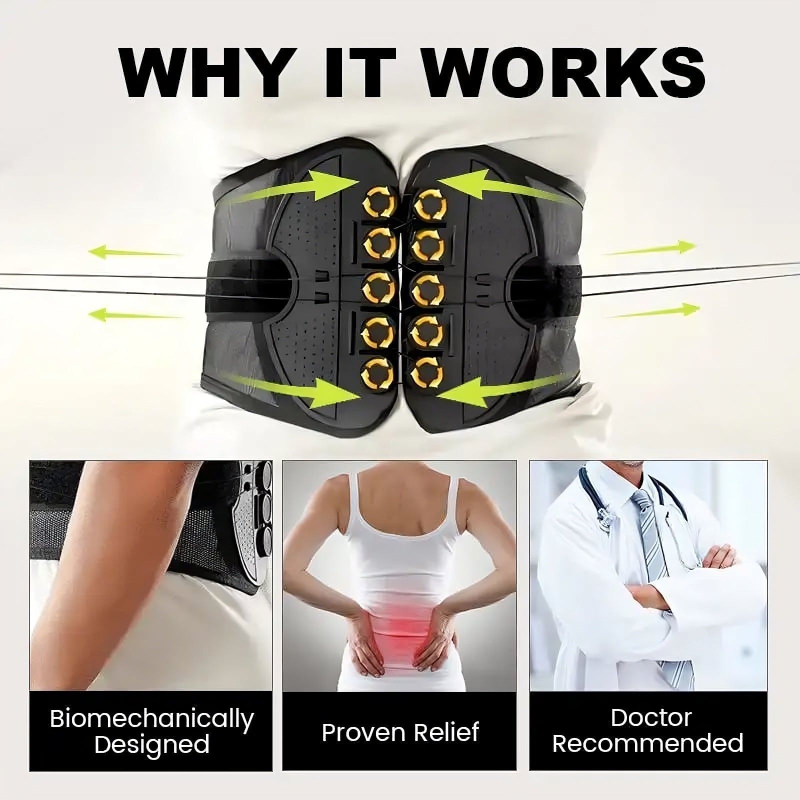 Adjustable Lumbar Support Belt – Lower Back Relief for Long Work Days