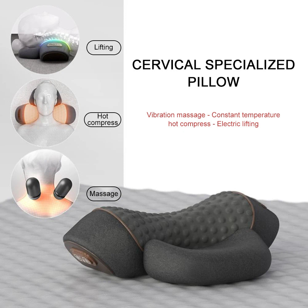 Electric Neck Massage Pillow – Deep Heat & Vibration Relief for Neck Pain